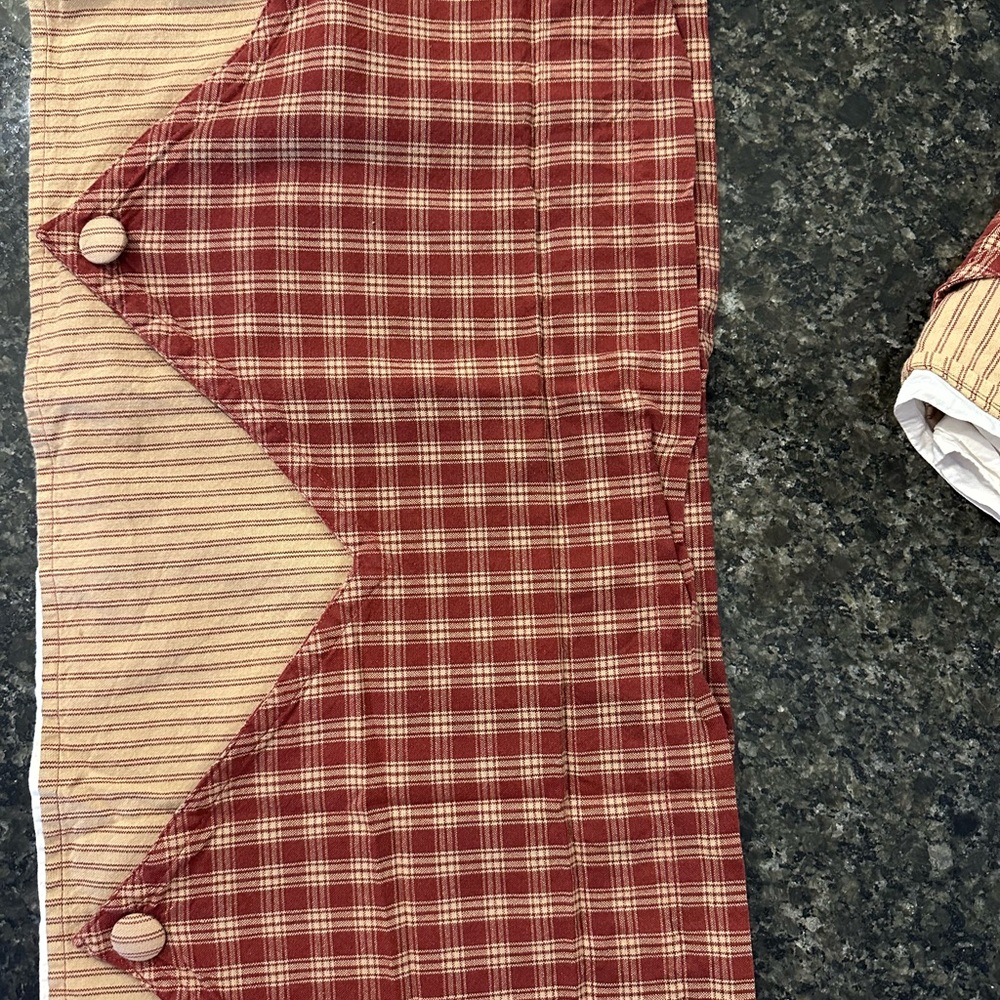 Red Plaid Primitive Set of 4 Valances